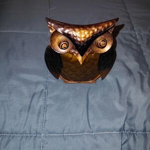 Copper Owl Figurine - Black and Gold Home Accent